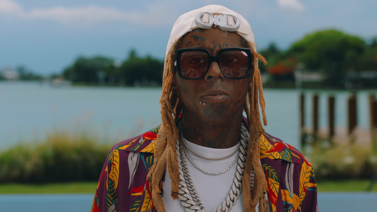 Lil Wayne by the water in Miami
