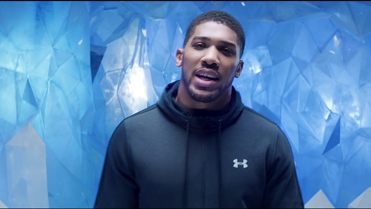 Anthony Joshua in an ice cave set